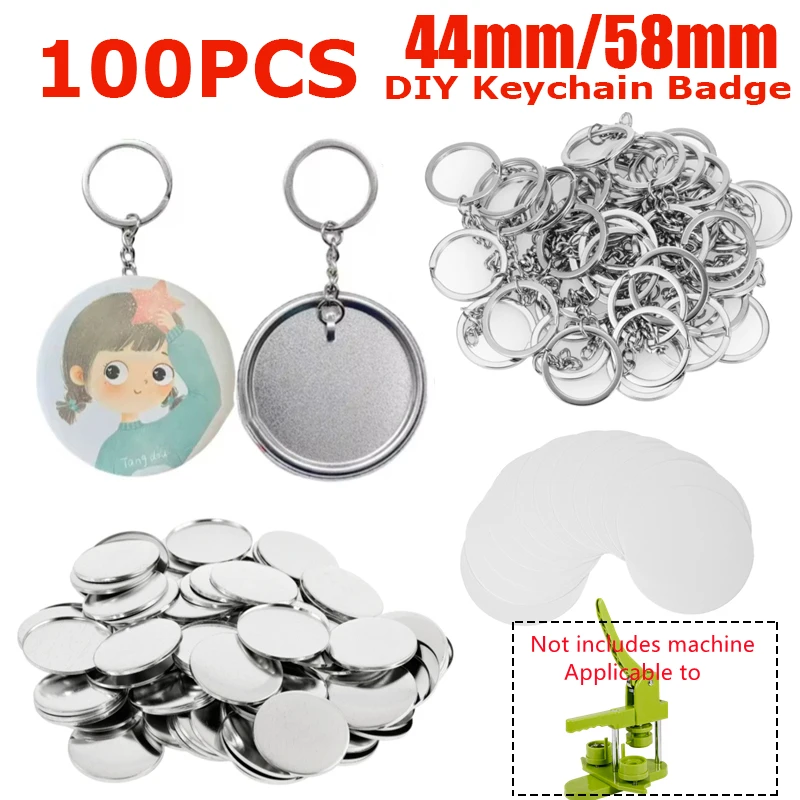 100PCS พลาสติกเปล่า/ปุ่มโลหะอุ - Button Badge Blank บทวิจารณ์และราคา